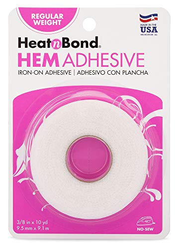 HeatnBond Hem Iron-On Adhesive, Regular Weight, 3/8 Inch x 10 Yards