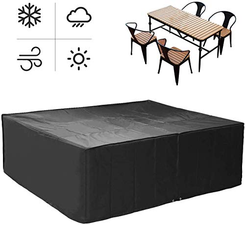 femor Rectangular Patio Furniture 300D Cover Table and Chair Set Cover Waterproof for Outdoor Garden Furniture Care,Medium(79' L x 63' W x 27.5' H)
