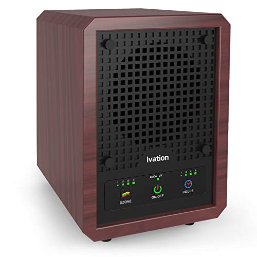 Ivation 5-in-1 Air Purifier & Ozone Generator For Up to 3,500 Sq/Ft, Ionizer & Deodorizer – Included 2 UV Lights, Photo-Catalytic and Carbon Filters, Eliminates Odors from Pets, Smoke, Food & More