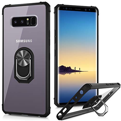 LUMARKE Galaxy Note 8 Case,Pass 16ft Drop Test Military Grade Crystal Clear Cover with Magnetic Kickstand Compatible with Car Mount Holder,Protective Phone Case for Samsung Galaxy Note 8 Black