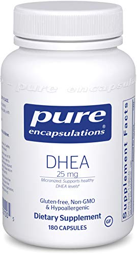 Pure Encapsulations - DHEA 25 mg - Micronized Hypoallergenic Supplement to Support Healthy DHEA Levels - 180 Capsules