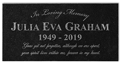in Loving Memory Personalized Memorial Stone Laser Etched Loved One Plaque in Rememberance of Mom Dad Family Condolence Gift Indoor Outdoor Garden Marker