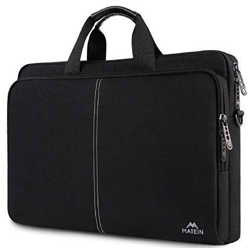 MATEIN 17.3 Inch Laptop Case, Slim Laptop Bag for Men Women, Casual Shoulder Carrying Bags Fit 17.3 17 15.6 Inches Laptops Notebook Computer for College School Office Business Travel Trip, Black