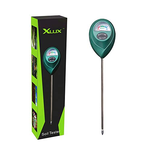 XLUX T10 Soil Moisture Sensor Meter Water Monitor, Hygrometer for Gardening, Farming, No Batteries Required