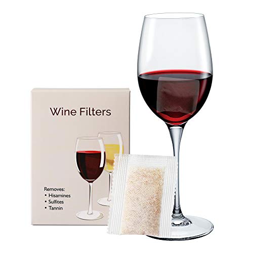 YARKOR Wine Filter Can Stops Red Wine Headaches Nausea (12 Packs), Wine Allergy Sensitivity Prevention. It Does So by Reducing The Excess Levels of Tannin Acid and Other Proteins