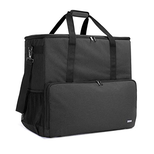 CURMIO Desktop Computer Travel Bag, Carrying Case for Computer Tower PC Chassis, Keyboard, Cable and Mouse, Bag Only, Black