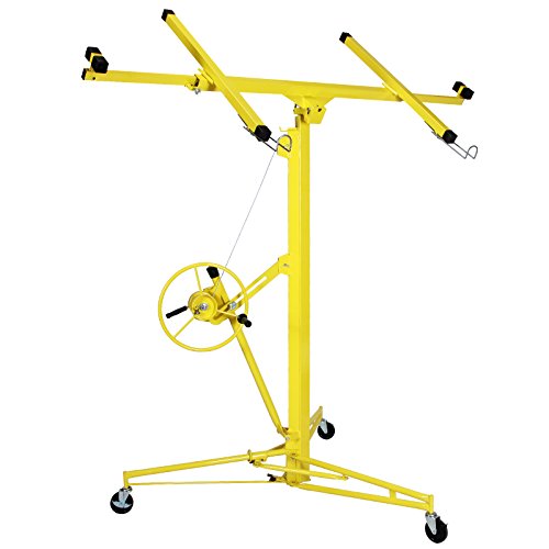Idealchoiceproduct 16' Drywall Lift Rolling Panel Hoist Jack Lifter Construction Caster Wheels Lockable Tool Yellow