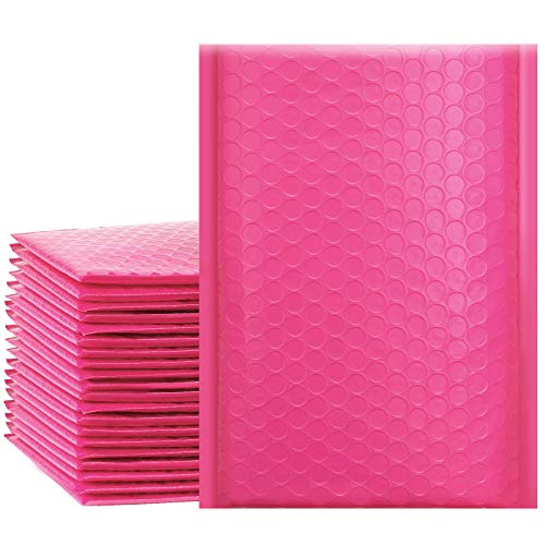 UCGOU 6x10 Inch Pink Poly Bubble Mailers Self Seal Padded Envelopes Shipping Envelope Bags Water Resistant 25pcs (Inside Size: 6x9')