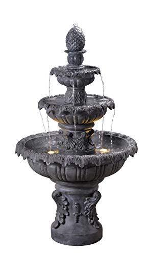 Kenroy Home Classic Outdoor Floor Fountain ,45 Inch Height, 25.5 Inch Width, 25.5 Inch Ext. with Zinc Finish