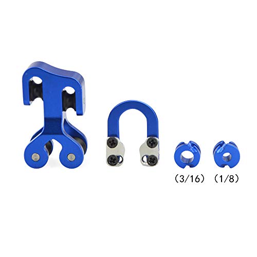 NMCPY Archery Cable Slide Bow String Separator Aluminum Metal D Loop 1/8 3/16 Peep Sight Set Compound Bow Accessories (Blue)