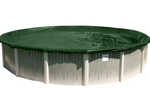 Buffalo Blizzard Split Blocker Winter Cover for 18-Foot Round Above-Ground Swimming Pools | Green/Black Reversible | 4-Foot Additional Material | Rip-Proof Technology