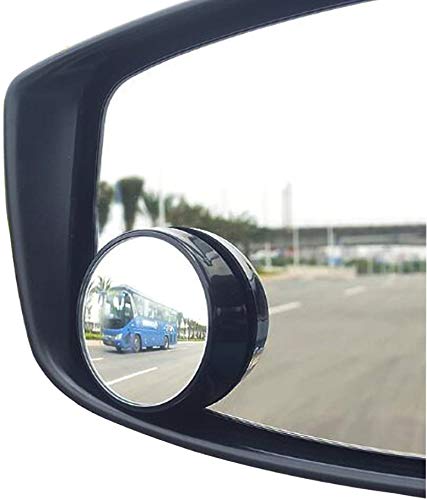 KEWAYO 2 Pack Automotive Blind Spot Mirrors, Small Round Convex Adjustable 360°Rotate Wide Angle Car Rear View Nirror for All Universal Vehicles Car Fit Stick-on Design