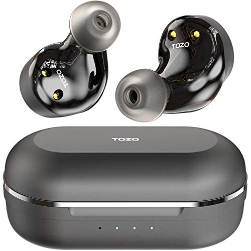 TOZO NC9 Hybrid Active Noise Cancelling Wireless Earbuds, ANC in Ear Headphones IPX6 Waterproof Bluetooth 5.0 TWS Stereo Earphones, Immersive Sound Premium Deep Bass Headset,Black