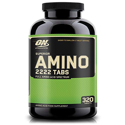 Optimum Nutrition Superior Amino 2222 Tablets, Complete Essential Amino Acids, EAAs, 320 Count