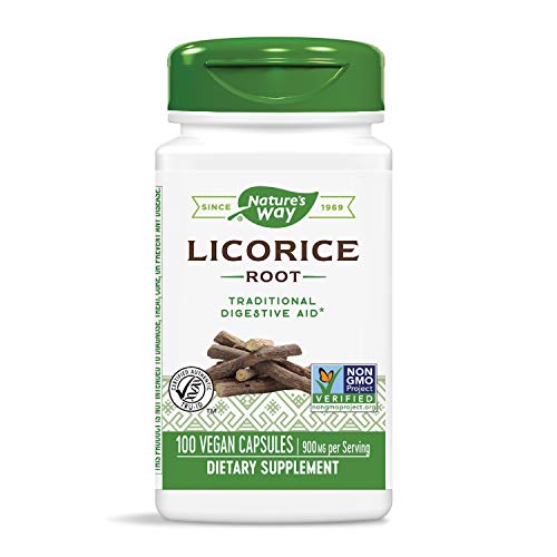 Nature's Way Premium Herbal Licorice Root, 900 mg per serving, 100 Capsules