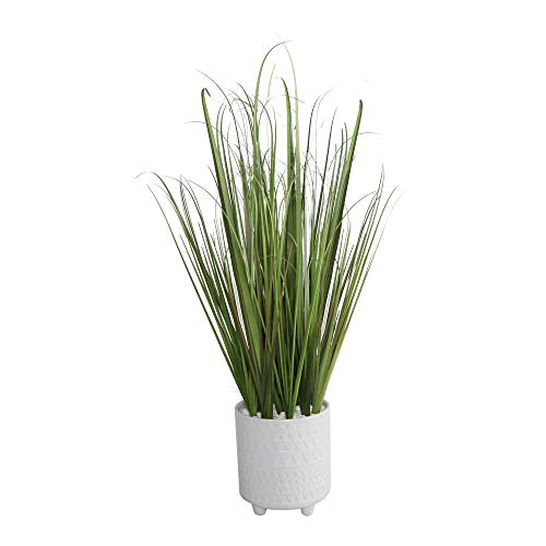 Flora Bunda Artificial Plants 28' Onion Grass in 6X6 Pharaoh Footed Ceramic Pot
