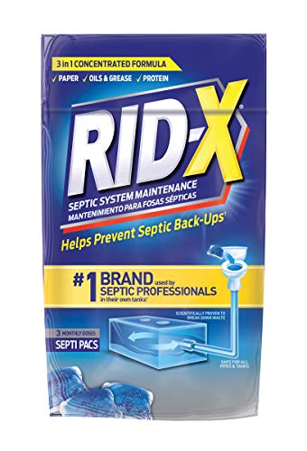 Rid-X Septic Tank Treatment Enzymes, 3 Month Supply Septi-Pacs, 3.2oz