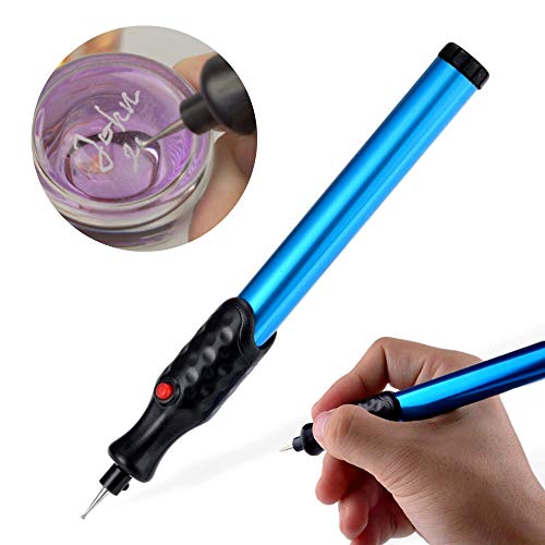 The Original Easy Etcher - Includes 10 Stencils - Portable Precision Engraving Pen - DIY Engraving Tool - Electric Engraver Etching Craft Scribe - Jewelry, Metal, Glass, Leather, Wood Carving Tools