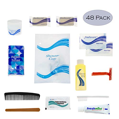 48 Kits - Bulk Case of Wholesale Deluxe 15 Piece Hygiene & Toiletry Kit for Men, Women, Travel, Charity