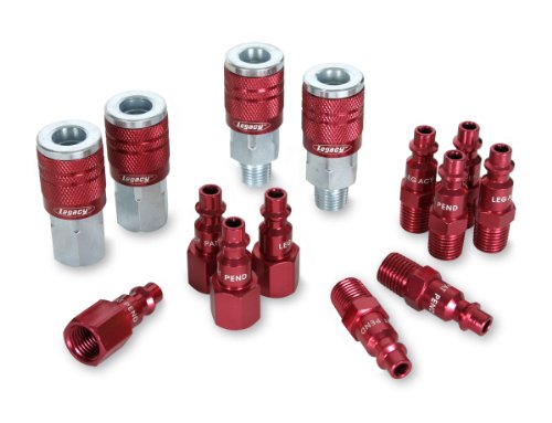 ColorConnex Coupler & Plug Kit (14 Piece), Industrial Type D, 1/4 in. NPT, Red - A73458D