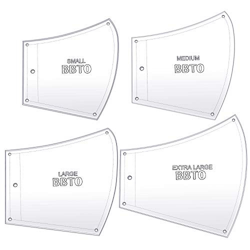 4 Pieces Plastic Sewing Template Clear Acrylic Sewing Ruler Template Reusable Non-Slip Sew Pattern Template for Handmade Lovers