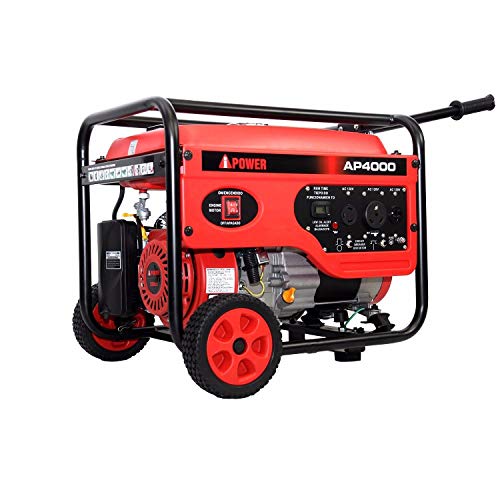 A-iPower AP4000 4,000-Watt Gasoline Powered Manual Start Generator, 4000 WATT, red