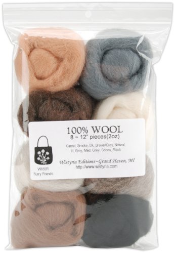 12' Wool Roving 8-Pack: Furry Friends (2oz)