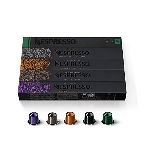 Nespresso Capsules OriginalLine,Ispirazione Best Seller Variety Pack, Medium & Dark Roast Espresso Coffee, 50 Count Espresso Coffee Pods, Brews 1.35oz