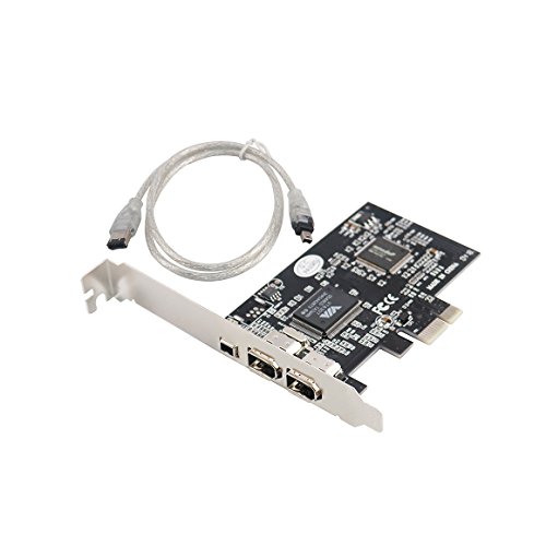 Tan QY 1394 Firewire Card,PCIe 3 Ports 1394A Firewire Expansion Card, PCI Express (1X) to External IEEE 1394 Adapter Controller (2 x 6 Pin + 1 x 4 Pin) for Desktop PC and DV Connection