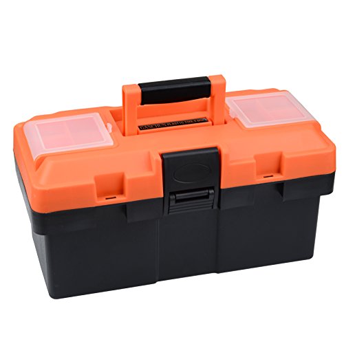 GANCHUN 14-inch Consumer Storage and Toolbox for Tool or Craft Storage,Locking Lid and Extra Storage.