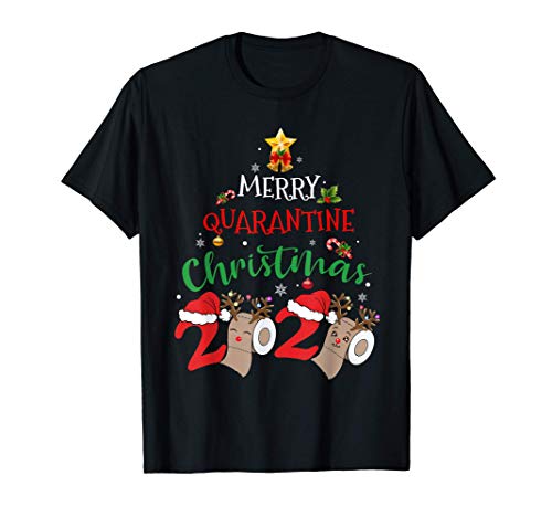 Merry Quarantine Christmas 2020 Pajamas Matching Family Gift T-Shirt