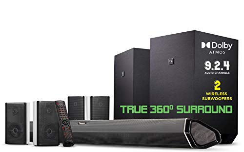 Nakamichi Shockwafe Ultra 9.2.4 Channel 1000W Dolby Atmos Soundbar with Dual 10' Subwoofers (Wireless) & 4 Rear Surround Effects Speakers. Enjoy Plug and Play Explosive Bass & High End Cinema Surround