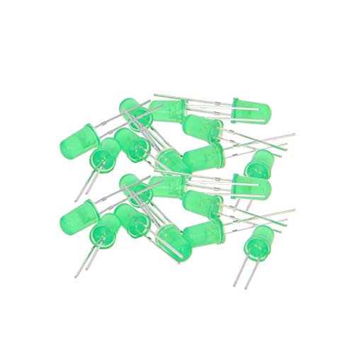 Othmro Green LED Diode Lights Colored Lens Diffused Round Lighting Bulb Lamp Electronic Components Light Emitting Diodes 5mm 3V 20mA 100 PCS