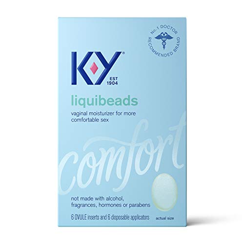 Personal Lubricant, K-Y Liquibeads Vaginal Moisturizer, 6 Bead Inserts and 6 Applicators to Supplement a Woman's Natural Moisture for Comfort and Sex, (Packaging May Vary)