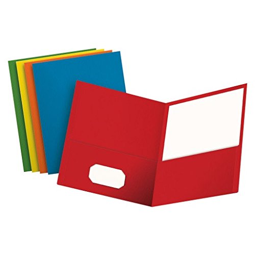 Oxford Two-Pocket Folders, Assorted Colors, Letter Size, 25 per box (57513)