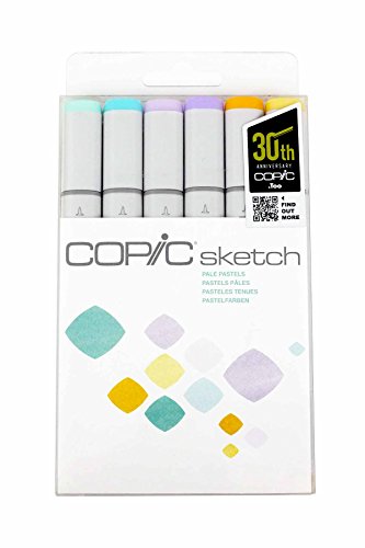 Copic Sketch Marker Pale Pastel Set, 6 Color Set