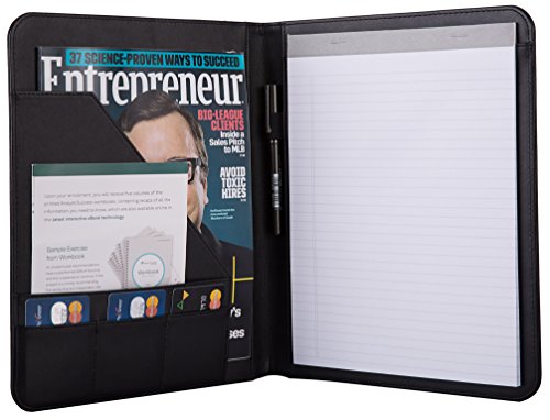 Jancosta Business Padfolio Portfolio with Letter Size Writing Notepads (New Black)