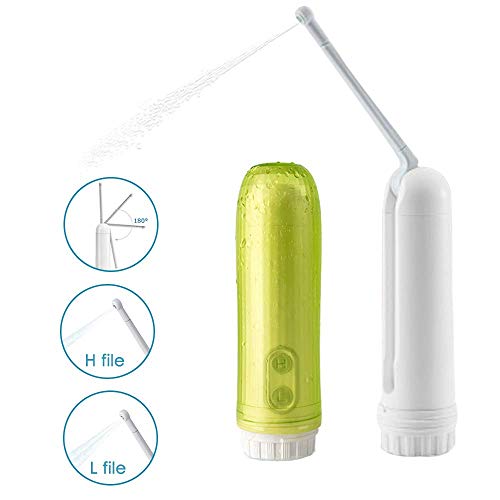 SORBO Portable Travel Electric Bidet Sprayer, Handheld Personal Bidet with 180° Adjustable Nozzle for Kids, Elders, Female, Outdoor, Disability, Postoperative Nursing Green (Without Battery)