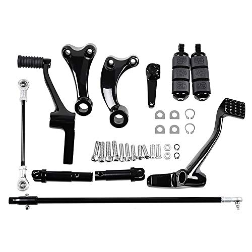 Complete Set Black Forward Controls Pegs Levers Linkages Compatible with 2014 2015 2016 2017 2018 Harley Sportster (Selected Models)