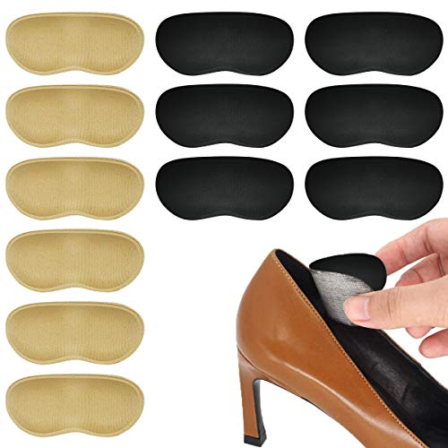 Heel Grips for Men and Women, Self-Adhesive Heel Cushion Inserts for Loose Shoes - Heel Pain Relief Bunion Callus Blisters(6 Pairs)