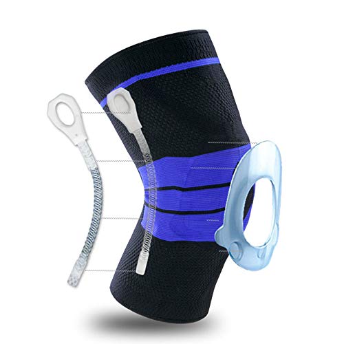 Knee Brace, Knee Support Compression Sleeve with Side Stabilizers + Silicone Patella Gel Pad for Meniscus Tear,Arthritis,Jogging,Sports,Running Men Women(Single) (Black, Medium) …