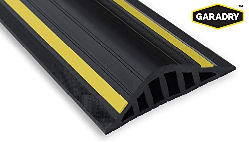 Garadry 1 ½' High Garage Door Flood Barrier Threshold Seal Kit (10'3') | Black/Yellow, Vinyl | Complete Kit, Includes Adhesive