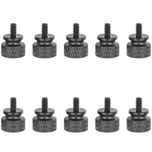 Favordrory 6#-32 Anodized Aluminum Thumbscrews, Computer Case Thumbscrews, Thumb Screws, Black, 10 PCS