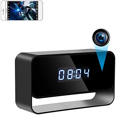 True 1080P Hidden Camera Clock Wireless Spy Cameras HD WiFi Secret Covert Nanny Cam Home Office Surveillance Security Cams Enhanced Night Vision 12/24 Hour Switch Motion Detection Alert