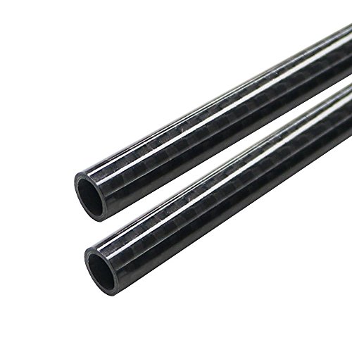 ARRIS 12mm 10mm x 12mm x 500mm Carbon Fiber Tube 3K Roll Wrapped (2PCS) Glosss Surface