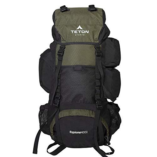 TETON Sports Explorer 4000 Internal Frame Backpack; High-Performance Backpack for Backpacking, Hiking, Camping; Hunter Green
