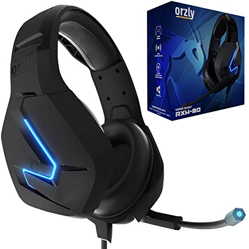 Orzly Gaming Headset for PC and Gaming Consoles PS5, PS4, Xbox Series X | S, Xbox ONE, Nintendo Switch & Google Stadia Stereo Sound with Noise Cancelling mic - Hornet RXH-20 Abyss Edition