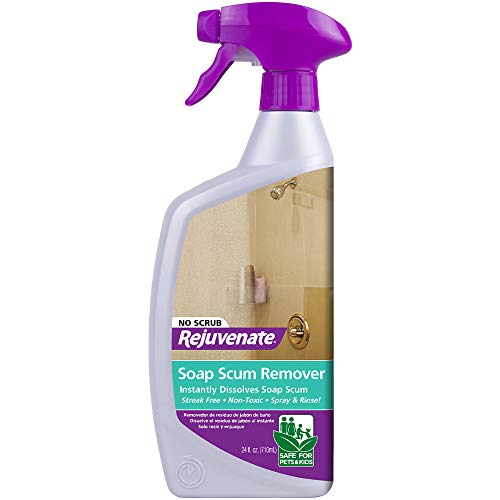 Rejuvenate Scrub Free Soap Scum Remover Shower Glass Door Cleaner 24oz Works on Ceramic Tile, Chrome, Plastic and More