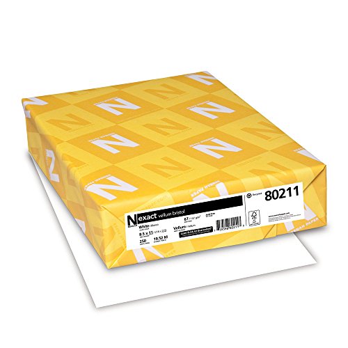 Neenah Paper Exact Vellum Bristol, 67 lb, 8.5 x 11', 250 Sheets, White, 94 Brightness (80211)
