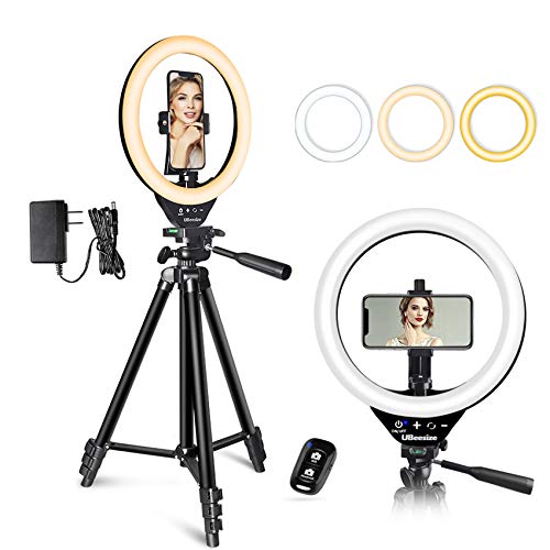 10’’ LED Ring Light with Stand and Phone Holder, UBeesize Selfie Halo Light for Photography/Makeup/Vlogging/Live Streaming, Compatible with Phones and Cameras (2020 Version)